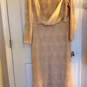 Chic Asymmetrical Beige Lace Dress